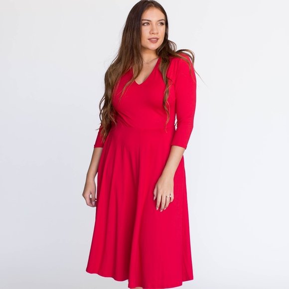 Agnes & Dora Dresses & Skirts - Red Curie Dress- Midi